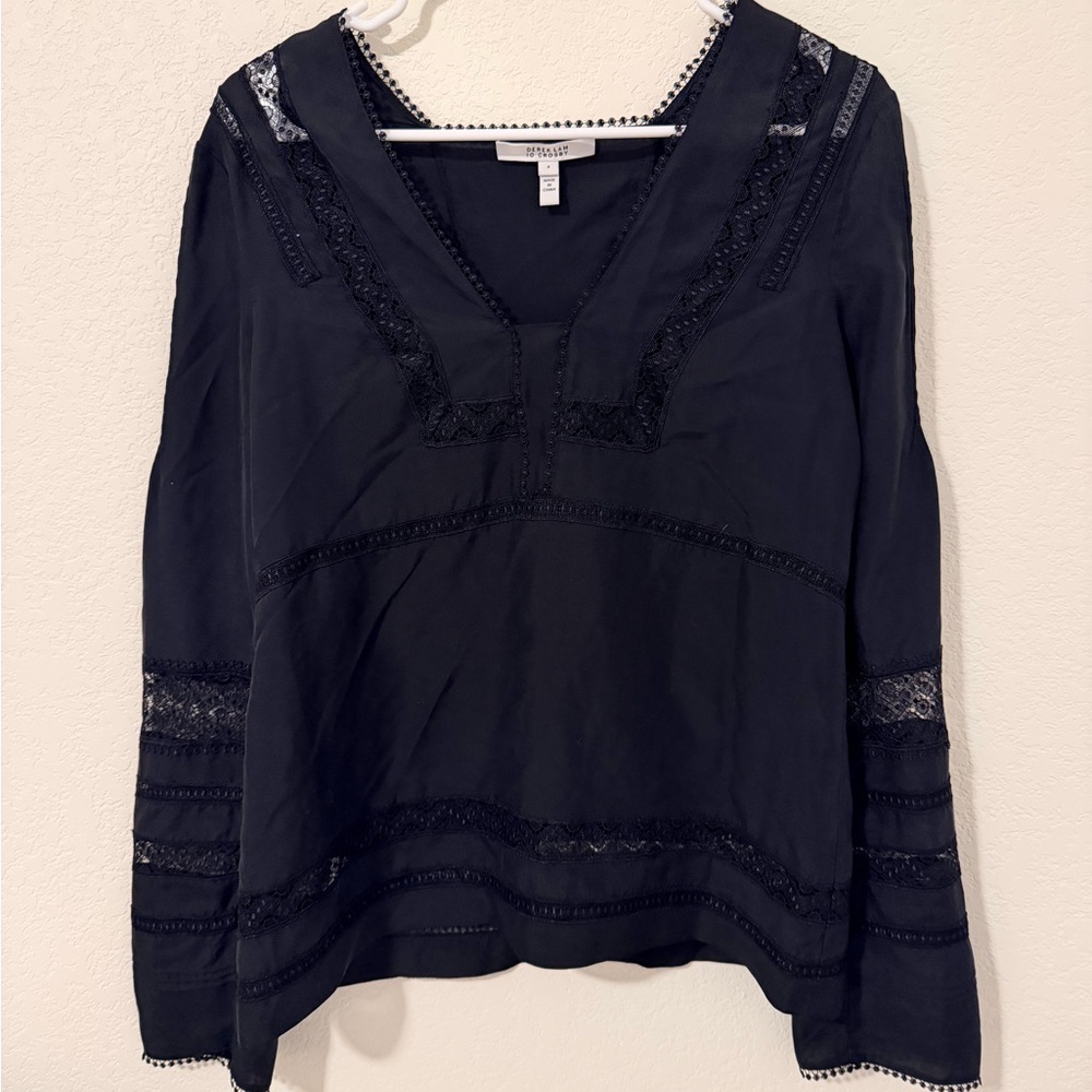Derek Lam Black Lace Detail Blouse - Picture 4 of 7